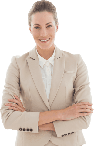 Smiling Businesswoman Crossing Arms in Transparent Background - Download Free Stock Videos Pikwizard.com