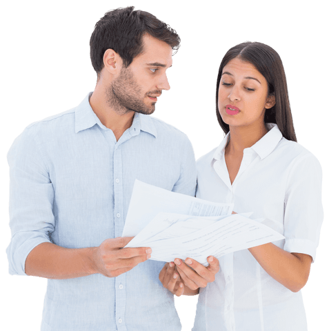 young couple reviewing bills transparent background - Download Free Stock Videos Pikwizard.com