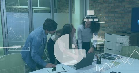 Digital interface overlays: team collaboration in casual office setting
