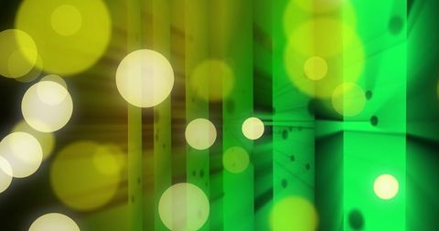 Abstract Moving Shapes with Light Spots on Black Backdrop