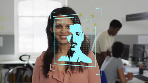 Diverse Business Team Meeting Enhanced with Digital Interface