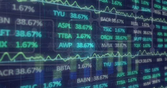 Digital Financial Data Display Screen with Stock Trends - Download Free Stock Images Pikwizard.com