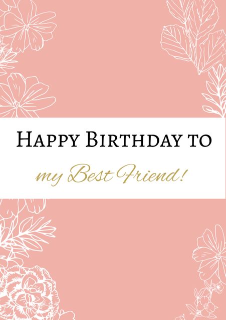 This image features a stylish pink background adorned with delicate white floral designs. It provides space for customizable text, making it ideal for creating elegant birthday cards, wedding invitations, or Mother's Day greetings. Perfect for use in personal celebrations or professional designs, its soothing pastel tones and sophisticated layout add a touch of class to any message.