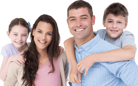 happy parents giving piggyback rides to children on transparent background - Download Free Stock Videos Pikwizard.com