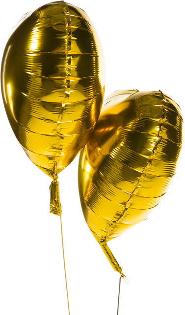 Two Golden Radiant Balloons, Transparent Background - Download Free Stock Videos Pikwizard.com