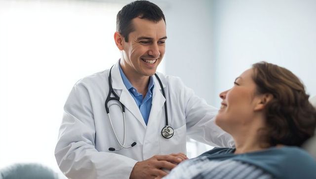 Doctor Reassuring Patient in Clinic Interaction