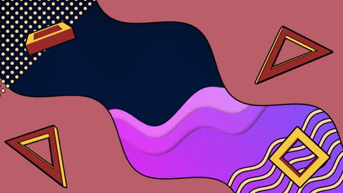 Dynamic Abstract Animation With Colorful Geometric Patterns