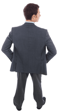 Businessman Standing with Hands on Hips Transparent Background