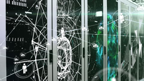 Digital Data Connections in Modern Server Room Network