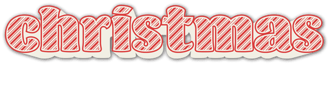 Christmas red striped transparent text design