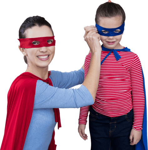 mother and daughter bonding in colorful superhero costumes - Download Free Stock Videos Pikwizard.com