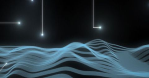Futuristic Light Waves and Digital Patterns on Black Background - Download Free Stock Images Pikwizard.com