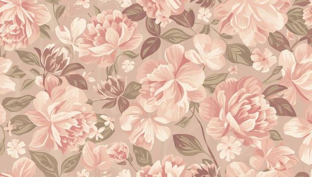 Soft blush peony seamless floral pattern for wallpaper, textile, gift wrap and branding