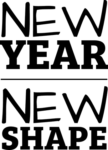 New year new shape text on transparent background