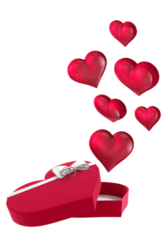 transparent heart-shaped box with floating hearts - Download Free Stock Videos Pikwizard.com