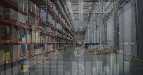 digital warehouse operations with financial data overlay - Download Free Stock Images Pikwizard.com