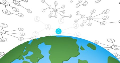 Global Network of Connections Concept Over Earth