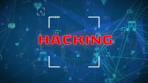 Cybersecurity Threat with Hacking Alert in Digital Network