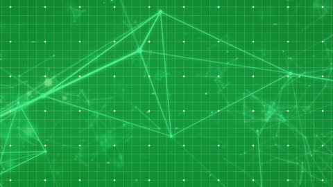 Abstract Network Connections on Green Grid Background