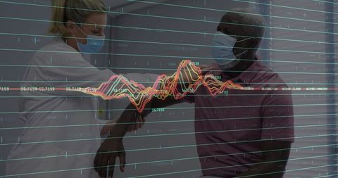 Doctor Conducting Patient Examination with Digital Data Overlay