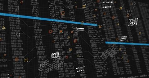 Futuristic Technology Dashboard with Data and Errors