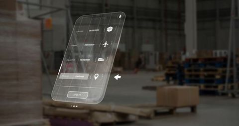 Digital Logistics Interface in Modern Warehouse - Download Free Stock Images Pikwizard.com