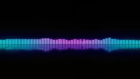 Vibrant Neon Equalizer Visualization Against Reflective Surface