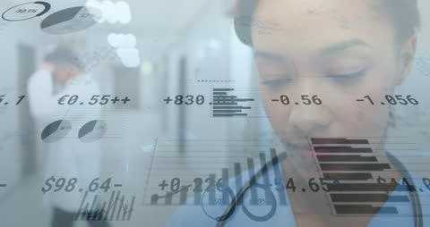 Abstract Concept of Medical and Financial Data Visualization