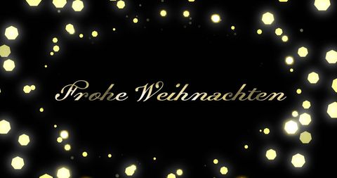 Elegant Frohe Weihnachten Text with Glowing Lights