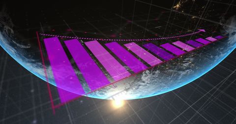 Global Finance Analytics Visualized on Globe in Space - Download Free Stock Images Pikwizard.com