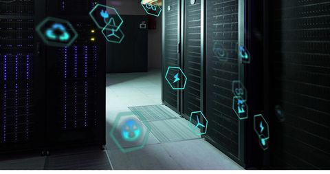 Futuristic Ecology Technology Server Room with Digital Interface - Download Free Stock Images Pikwizard.com