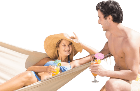 caucasian couple lounging with drinks on transparent background - Download Free Stock Videos Pikwizard.com