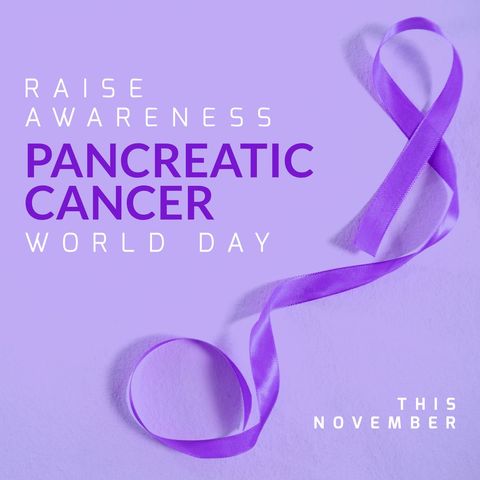 Pancreatic Cancer Awareness with Purple Ribbon on Lavender Background - Download Free Stock Templates Pikwizard.com