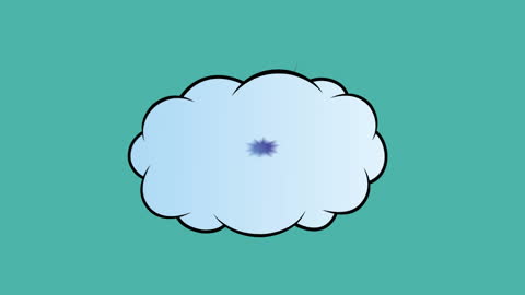 Comic Style Cloud with Retro Hue and Effects on Teal Background