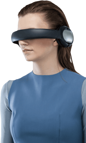transparent woman wearing futuristic virtual reality headset - Download Free Stock Videos Pikwizard.com