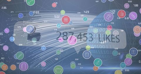Global Digital Interface with Social Media Connections - Download Free Stock Images Pikwizard.com