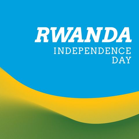 Rwanda independence day celebration design with bold typography