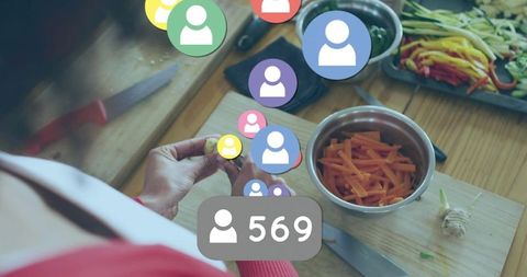 Vegetable Preparation with Social Media Influence amidst Fresh Ingredients