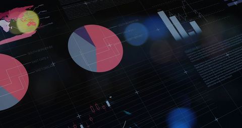 Global Data Analysis with Pie Charts and Financial Graphs - Download Free Stock Images Pikwizard.com