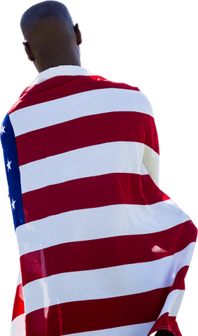transparent african american athlete with american flag draped on back - Download Free Stock Videos Pikwizard.com