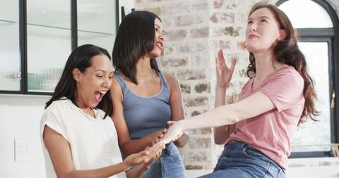 Excitement surrounds engagement celebration among friends