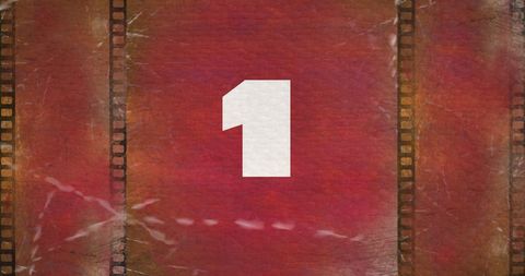 Retro Countdown Film Reel with Grunge Texture