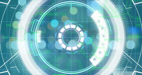 Futuristic Digital Interface with Scanning Radar Graphic Overlay