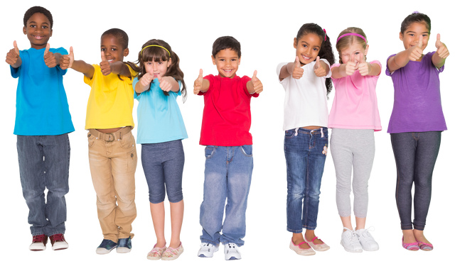 Diverse Children Thumbs Up Transparent Vector Background - Download Free Stock Videos Pikwizard.com