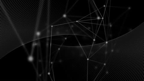 Abstract Digital Network with Geometric Lines and Dots