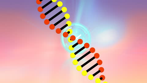 Digital Clock Interface Over Animated DNA Strand