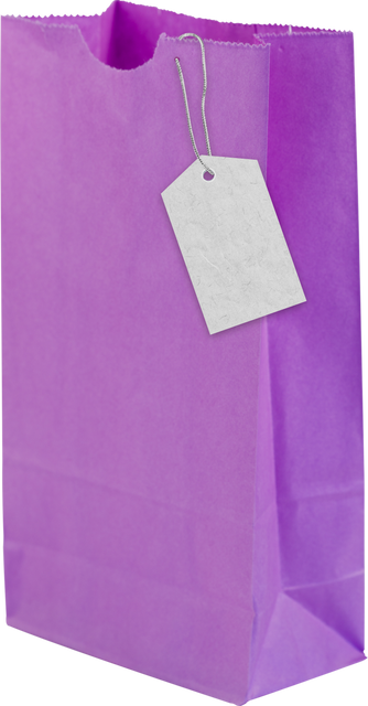 Purple Paper Bag with Transparent Price Tag on Isolated Background - Download Free Stock Videos Pikwizard.com