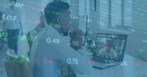 Global Business Professionals Analyzing Virtual Data