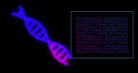 Digital DNA Strand with Data Processing Code