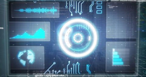 Futuristic Digital Interface with Data Graphics and Globe - Download Free Stock Images Pikwizard.com